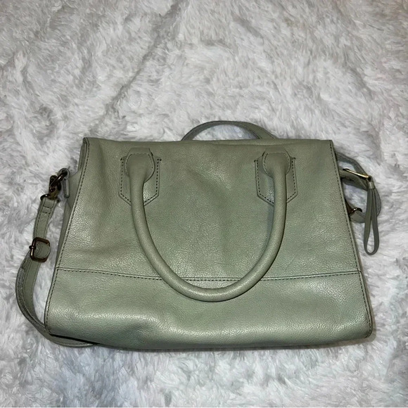 Fossil Leather Bag Trinity Satchel Light Sage Green Crossbody or Shoulder Bag - Picture 5 of 7